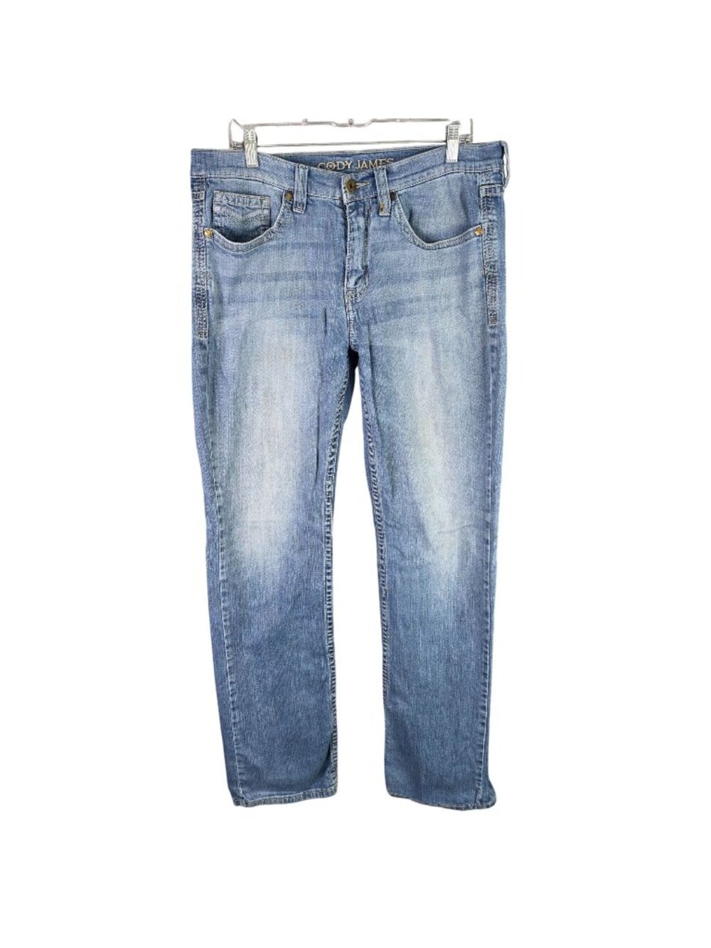 Mens Cody James Blue Denim Jeans Light Wash Slim Fit Cotton Stretch Size 34X36